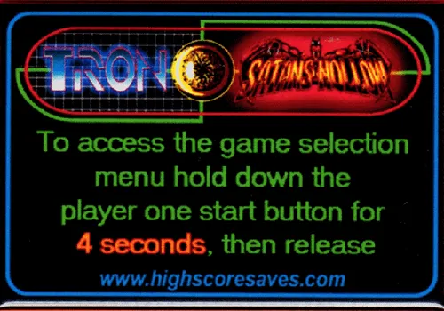 Tron | Satans Hollow Multigame Instruction Magnet Tron | Satans Hollow Multigame Instruction Magnet