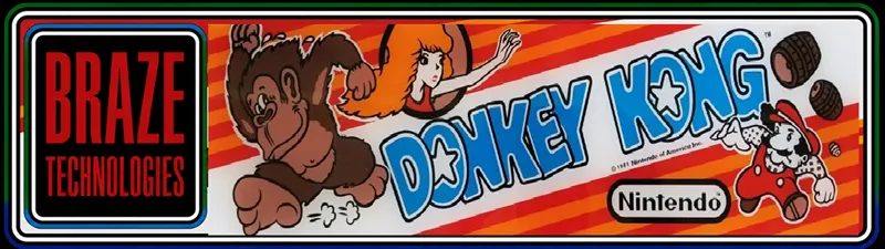 Braze Donkey Kong Free Play and High Score Save Kit installation guide marquee