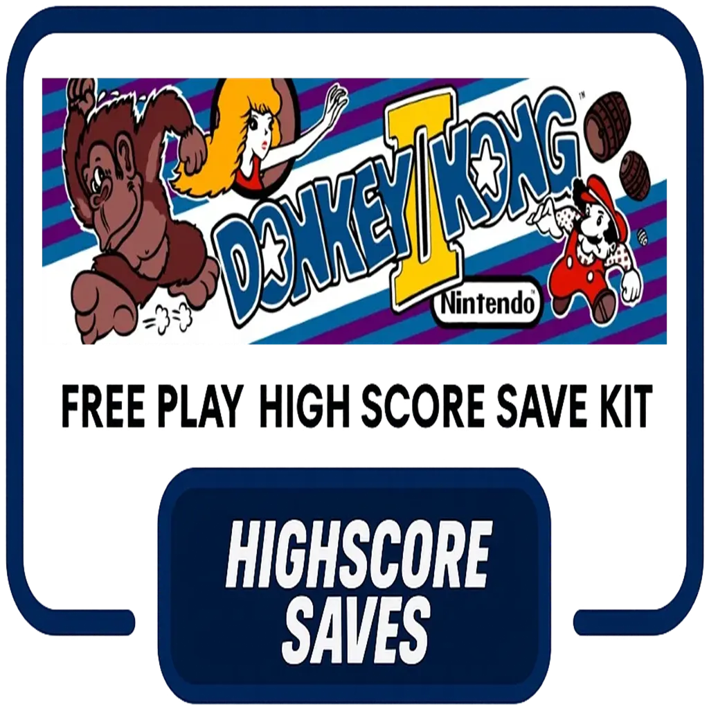 D2K Donkey Kong Multigame Free Play and High Score Save Kit