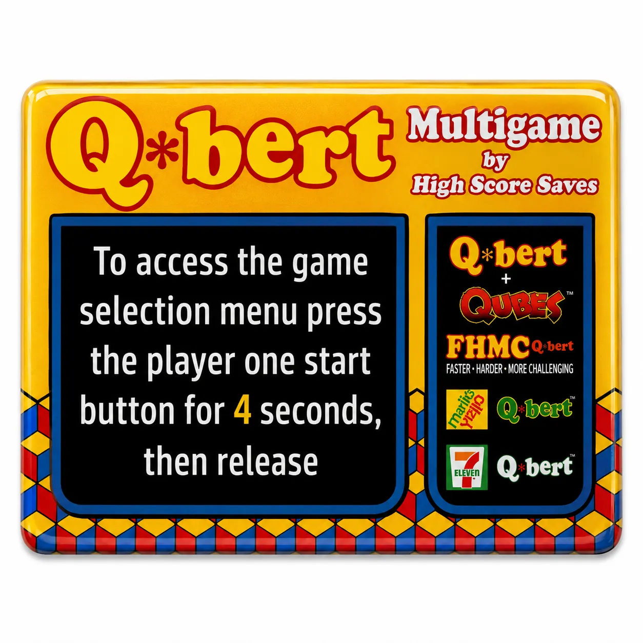 QBert Multigame Instruction Magnet