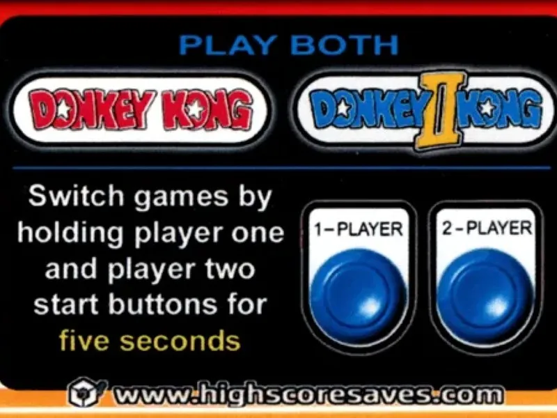 D2K Donkey Kong Multigame Instruction Magnet