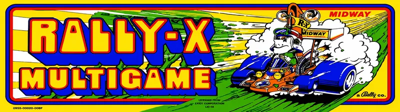Rally-X and New Rally-X Multigame Free Play and High Score Save Kit installation guide marquee