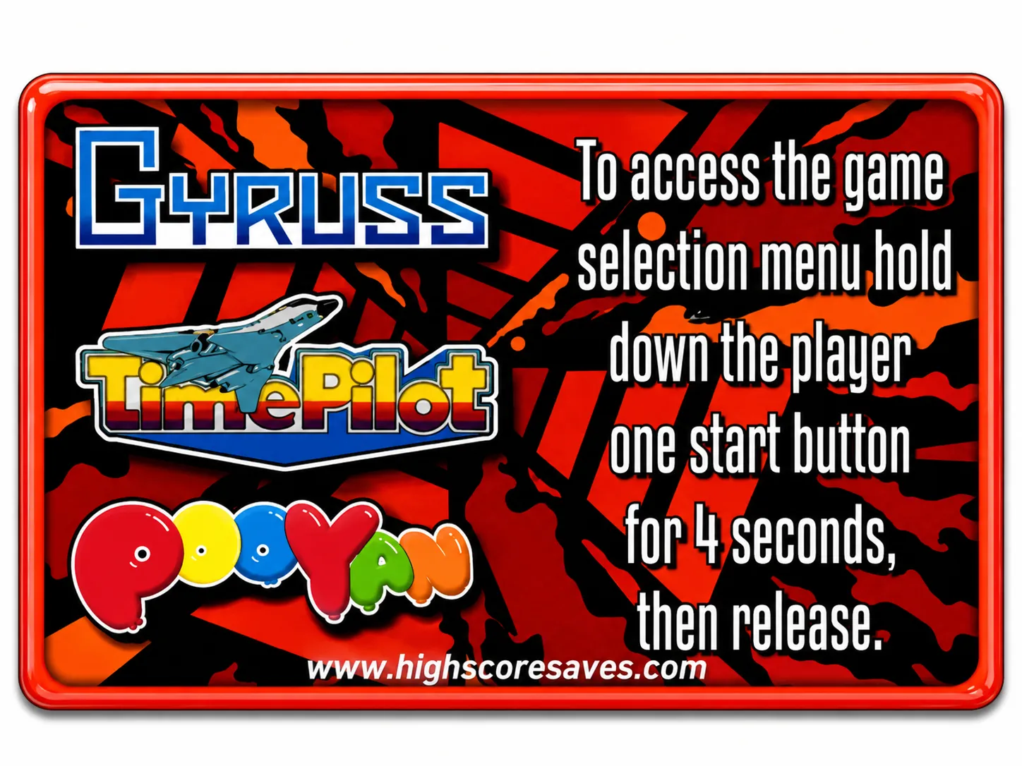 Gyruss | Time Pilot Multigame Instruction Magnet