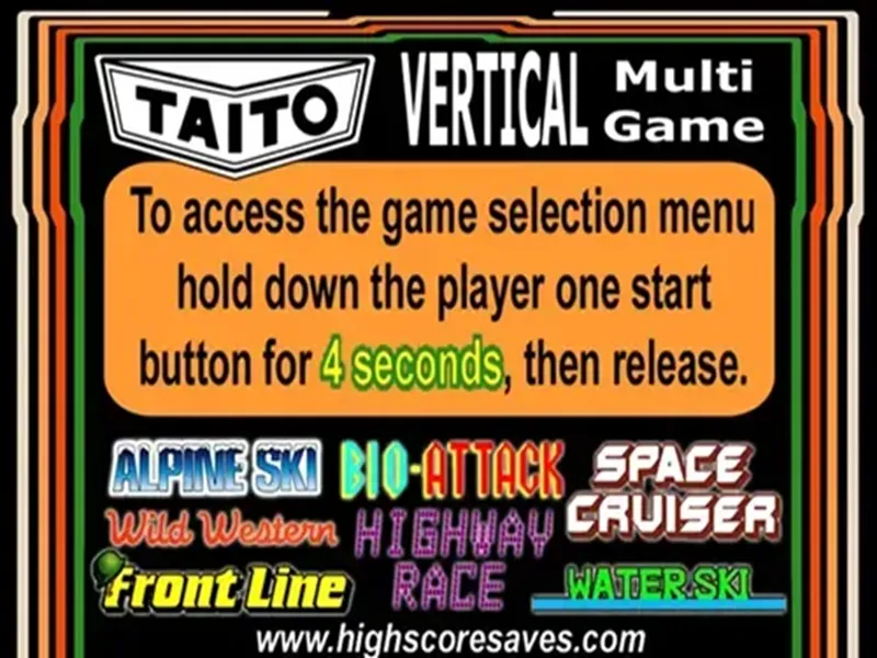 Frontline Vertical Taito Multigame Instruction Magnet