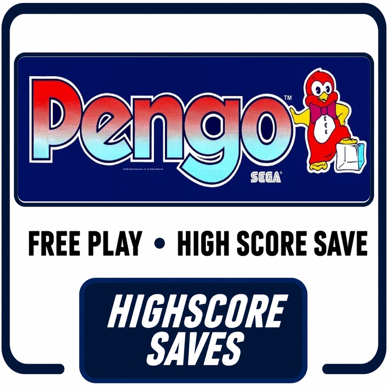 Pengo Free Play and High Score Save Kit