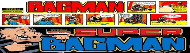 Bagman Multigame Free Play and High Score Save Kit installation guide marquee