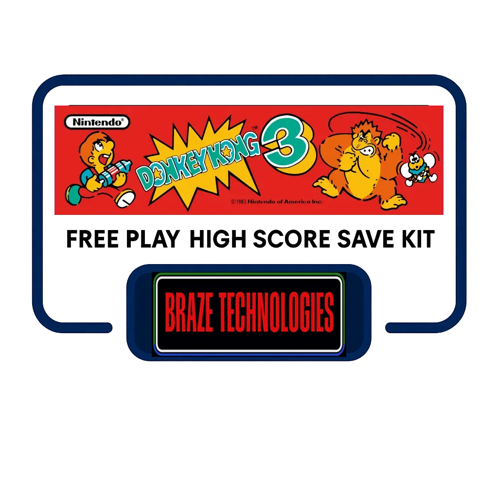 Braze Donkey Kong 3 Free Play and High Score Save Kit Braze Donkey Kong 3 Free Play and High Score Save Kit